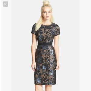 BCBGMAXAZRIA 'Kristan' Sequin Lace Sheath Dress